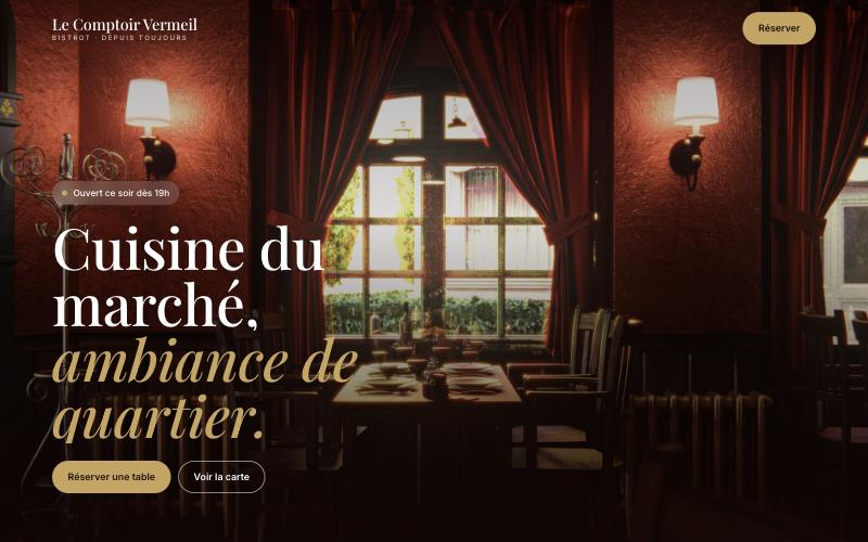 Concept bistrot, accueil